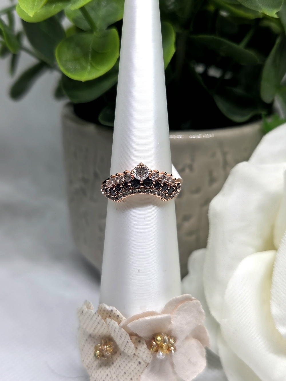 BP Black Ice Crystal On Rose Gold Plating